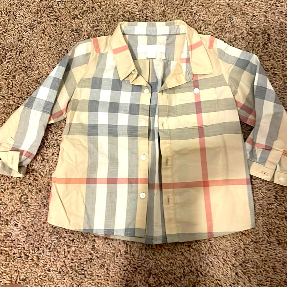 Practically brand new baby Burberry collar shirt
